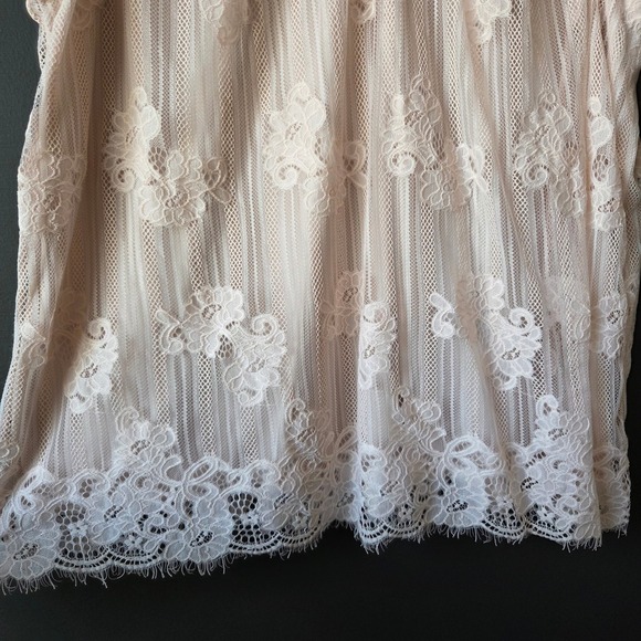 Shannon Ford New York Pink Floral Lace Sweetheart Mock Neck Sleeveless Blouse 3X - Picture 3 of 9